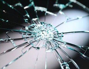 Shattered Glass A Close-Up View of Fractured Glass