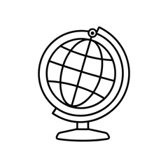 Geography Globe Icon, Abstract Earth, Network Map, Latitude Vector