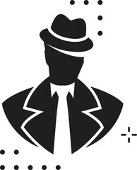 Men formal suit silhouette. Blazer silhouette vector design. Suit illustration black and white.