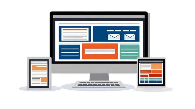 Digital design showcase responsive web development on multiple devices modern office environment