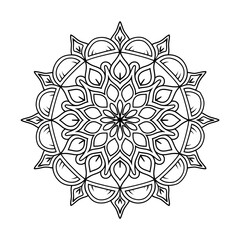 A black and white mandala illustration vector style coloring page 