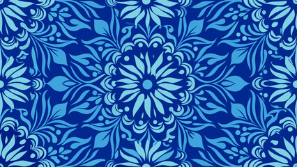 Seamless pattern dark blue backgrounds with damask ornament for blue knitted fabric, Fashionable textiles, book covers,mediterranean culture, seamless pattern, seamless, pottery, abstract backgrounds,