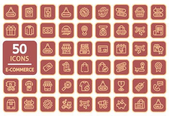 set of e-commerce, shopping, business icons