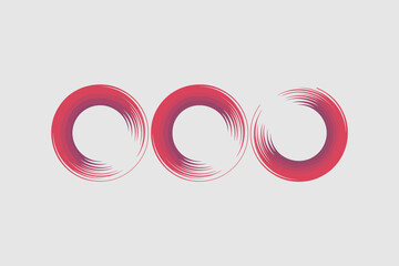 Abstract Circular Brushstrokes with Red and Purple Gradient on Light Background for Modern Design Element