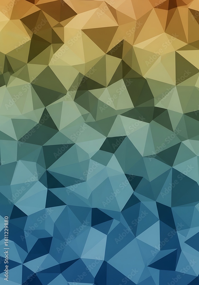 Poster abstract geometric background with triangular facets and earthy color palette