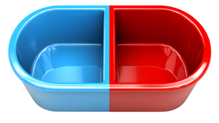 Colorful divided bowl design for food presentation modern kitchen 3d render