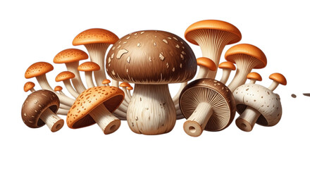 Mushroom identification guide edible and poisonous mushrooms types of mushrooms fungi forest mushrooms on transparent background