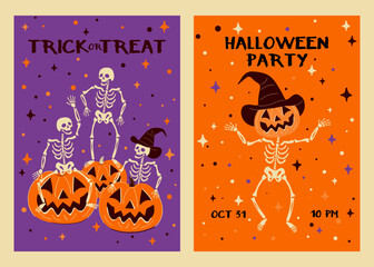 Halloween Party Skeleton Banner