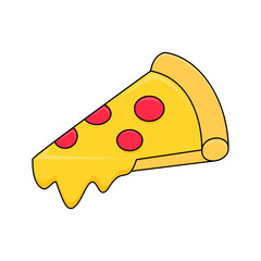 pizza. pizza with mozzarella cheese. food theme. vector illustration