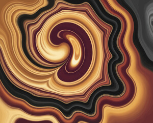 Abstract Swirling Pattern with Earth Tones for a Modern Artistic Design Concept with Organic Shapes and Dynamic Flow