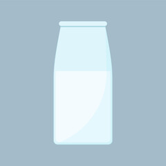 A bottle of fresh milk. Drink theme. Healthy drink. Cow's milk. Dairy farmer. Vector illustration