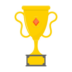 championship trophy. victory. number one. winner. prize. pride. vector illustration. gold trophy cup. 