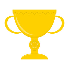 championship trophy. victory. number one. winner. prize. pride. vector illustration. gold trophy cup. 