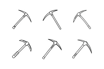 ice axe line art vector illustration