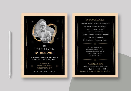 Funeral Program Flyer Layout
