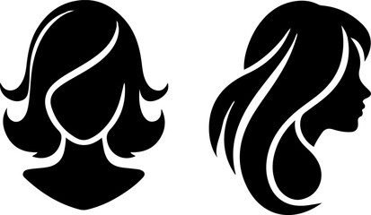 Women  Head or Face Vector Illustration. Simple Elegant Silhouette Vector Art. Incredible Silhouette Vectors. Perfect Neat and Clean Vector Art of Human Head. Black Color Profile Vector.