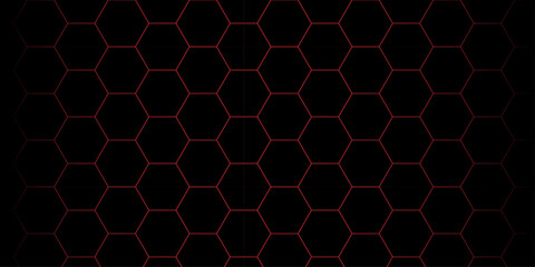 Fototapeta premium Seamless hexagonal grid pattern forming a modern geometric honeycomb wallpaper texture. architecture geometry tech modern abstract background. presentation, cover, card. artistic dynamic lines.