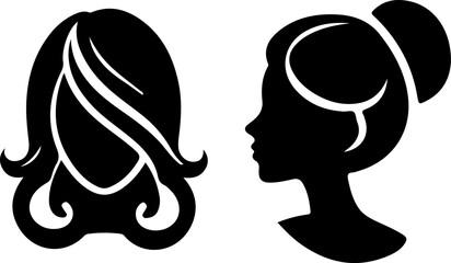 female Head or Face Vector Illustration. Simple Elegant Silhouette Vector Art. Incredible Silhouette Vectors. Perfect Neat and Clean Vector Art of Human Head. Black Color Profile Vector.
