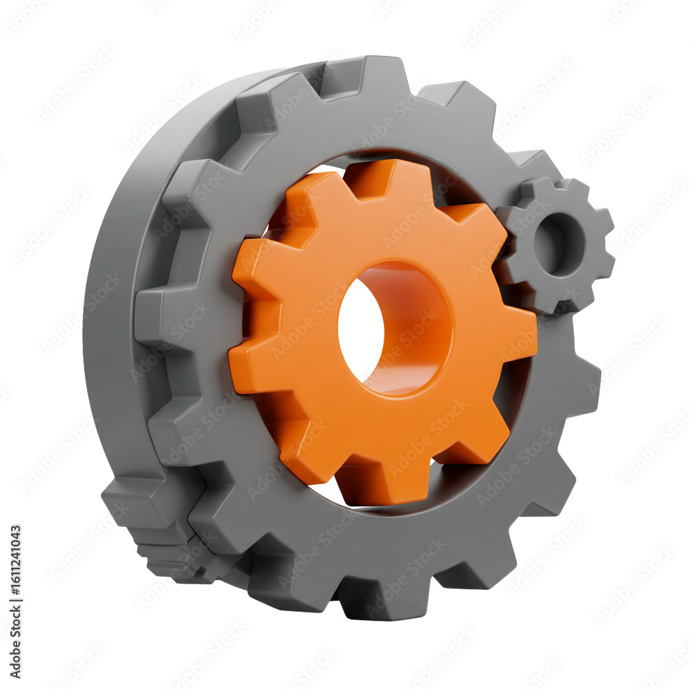 Poster a stylized gear mechanism showcases interconnected components representing teamwork and efficient pr