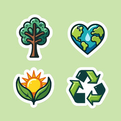 Eco Friendly Nature Sticker Collection
