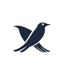 Fototapeta premium Logotype based on two birds. Transparent background