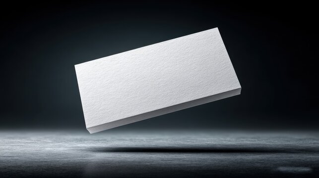 Floating white rectangular box with a clean backdrop