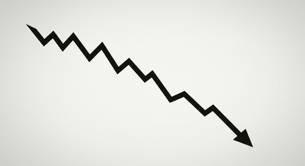 Declining Graph Arrow Showing Downward Trend in Financial Data
