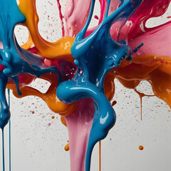 Abstract Paint Splash Background – Vibrant Color Strokes on White