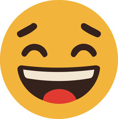 Happy smiley face vector illustration icon symbol with fun expression