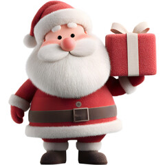 santa claus holding a gift box