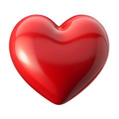 3D Glossy Red Heart Symbol for Love, Romance, Health, and Emotional Concepts