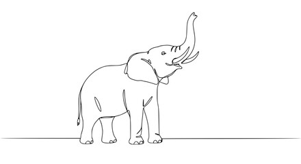 Elephant in a single line outline vector design Concept of single line outline vector  