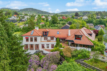 Modern luxury villa exterior in minimal scandinavian style, 3d render