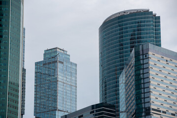 Obraz premium blue wall business buildings architectural background