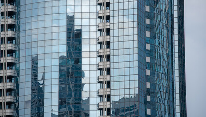 blue wall business buildings architectural background