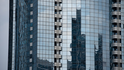 blue wall business buildings architectural background