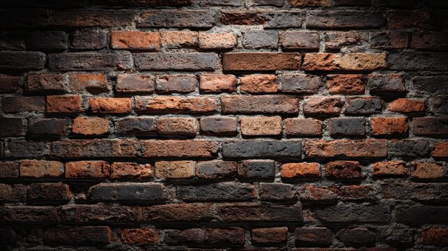 A 4K photo of old grunge brown brick wall texture background.