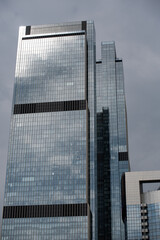 blue wall business buildings architectural background