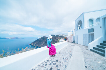 サントリーニ島のフィラの美しい風景