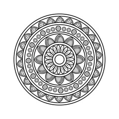 Elegant Mandala Line Art | Intricate Circular Floral Vector for black and white background , Tattoo & Wall Art. 