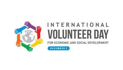 international volunteer day for economic and social development vector concept design
