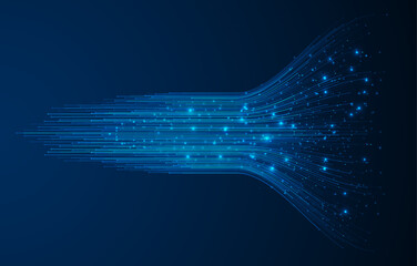 Naklejka na ściany i meble Technology background. Big data visualization concept. Information artificial neural network