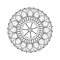Elegant Mandala Line Art | Intricate Circular Floral Vector for black and white background , Tattoo & Wall Art. 