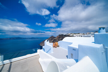 サントリーニ島のフィラの美しい風景
