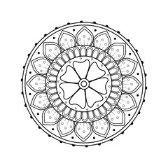 Elegant Mandala Line Art | Intricate Circular Floral Vector for black and white background , Tattoo & Wall Art. 