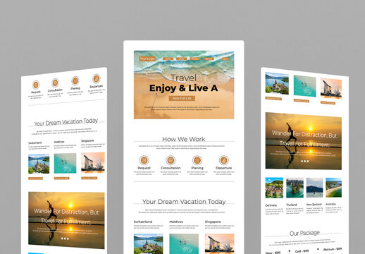 Travel Agency Promotion Landing Page with Green Accent