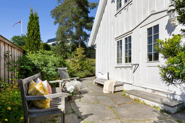 Modern villa exterior in minimal scandinavian style