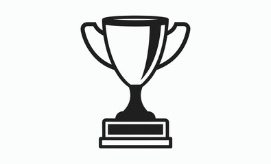 Trophy cup silhouette, award prize icon, victory symbol vector, gold trophy cup vector icon illustration 