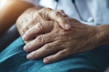 Fototapeta premium Doctor consults patient on palliative care options