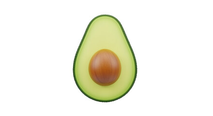 Avocado with seed isolated on Transparent Background